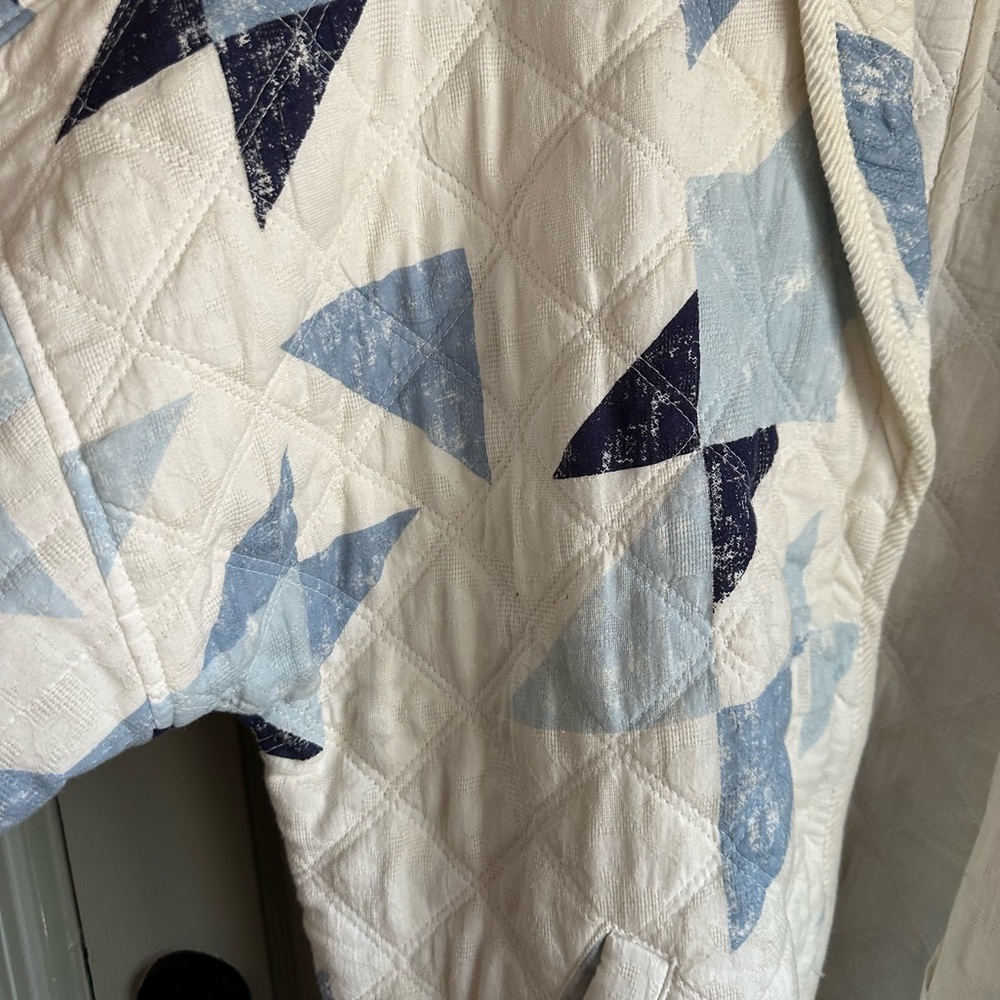 Anthropologie Quilted Jacket in Blue and White - Picture 10 of 15